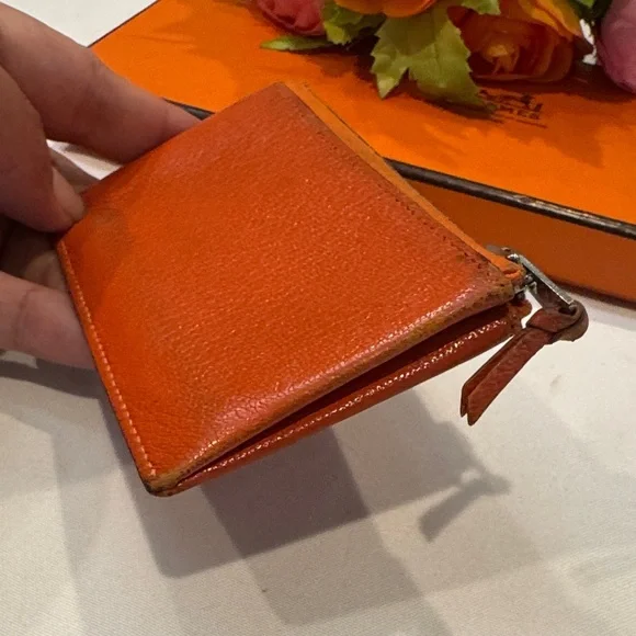 Authentic Hermes Orange Card Holder - Picture 5 of 16